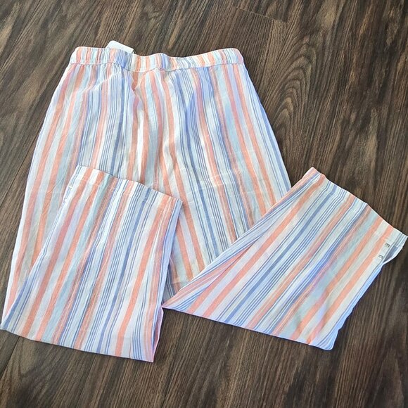 EMILY DANIELS 100% Cotton Striped Capri Length Pajama Pants NWT/SIZE S - Picture 2 of 7